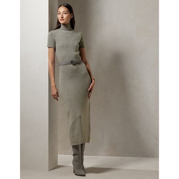 Ralph Lauren Collection Purple Label Cashmere Day Sweater Midi Dress Turtleneck